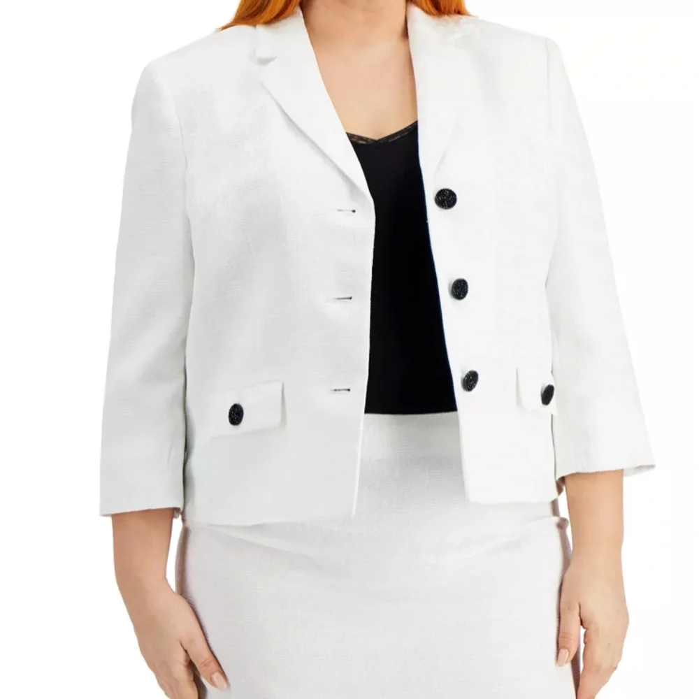 NWT Size 6 Le Suit Three- button Vanilla Ice Skirt Suit - Picture 4 of 10